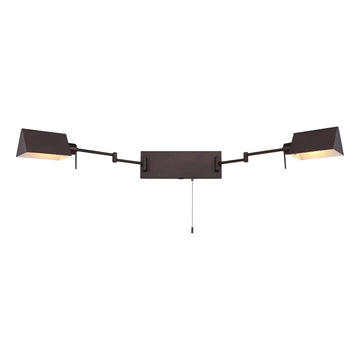 Arlo Farmhouse Industrial Single Swing Arm Plug-In or Hardwired Iron LED Wall Sconce with Pull-Chain